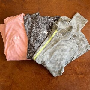 LOT of 3 Under Armour Women's Hoodies/Zip-up) Colors: Gray, Pink, Black S,M,L